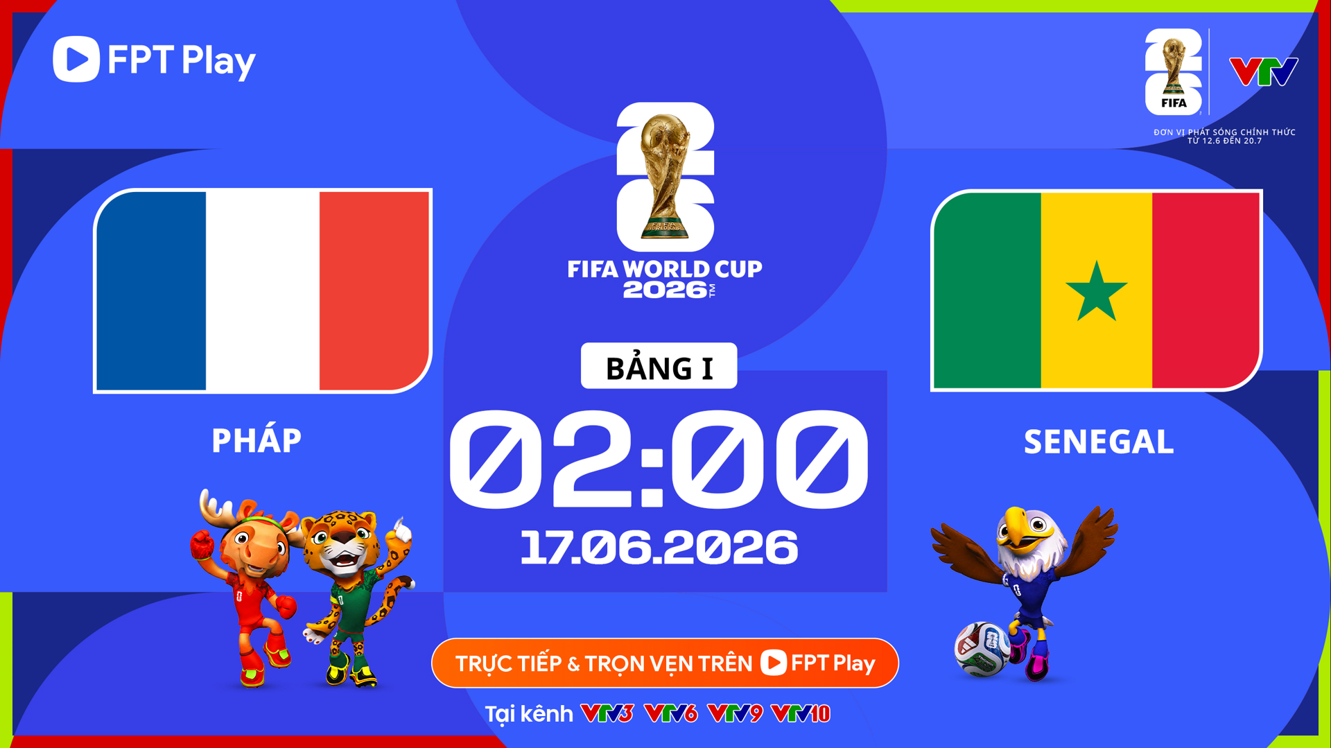 Link xem trực tiếp Pháp và Senegal (bảng I World Cup 2026)